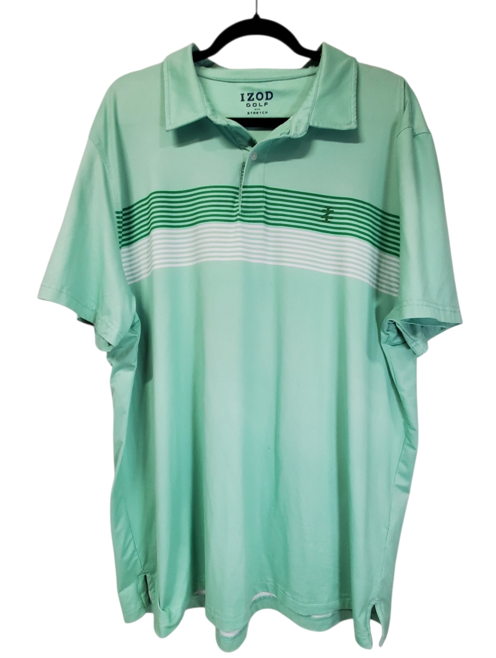 Izod Golf Polo Shirt Stretch Blokecore  Preppy Classic Blue Pullover Size XL